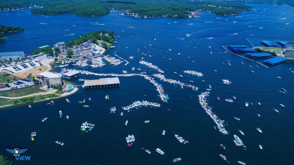 Boats at Lake of the Ozarks during Aquapalooza