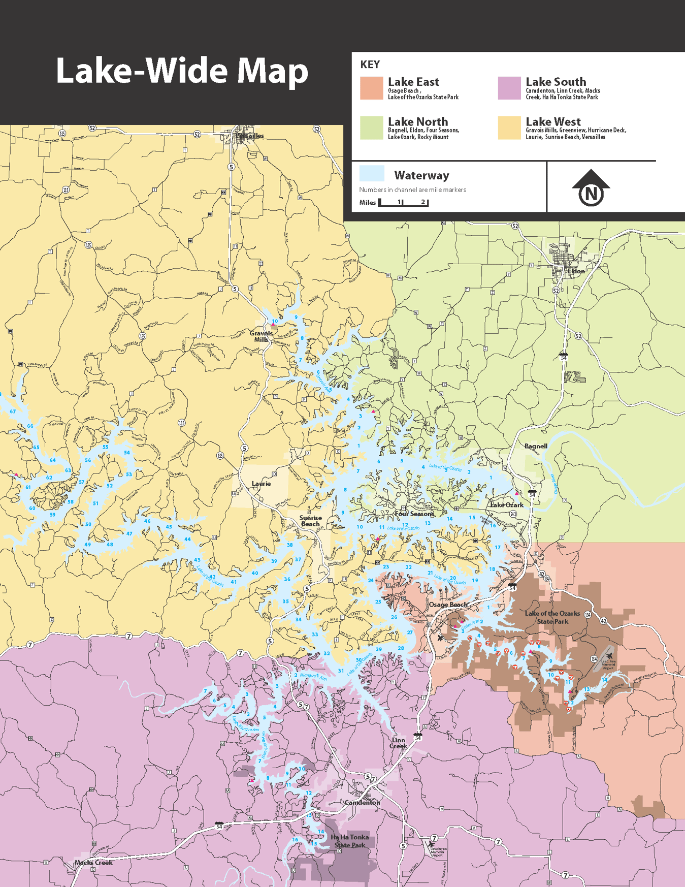 Loto Map Key Lake of the Ozarks Maps and Visitor Guides